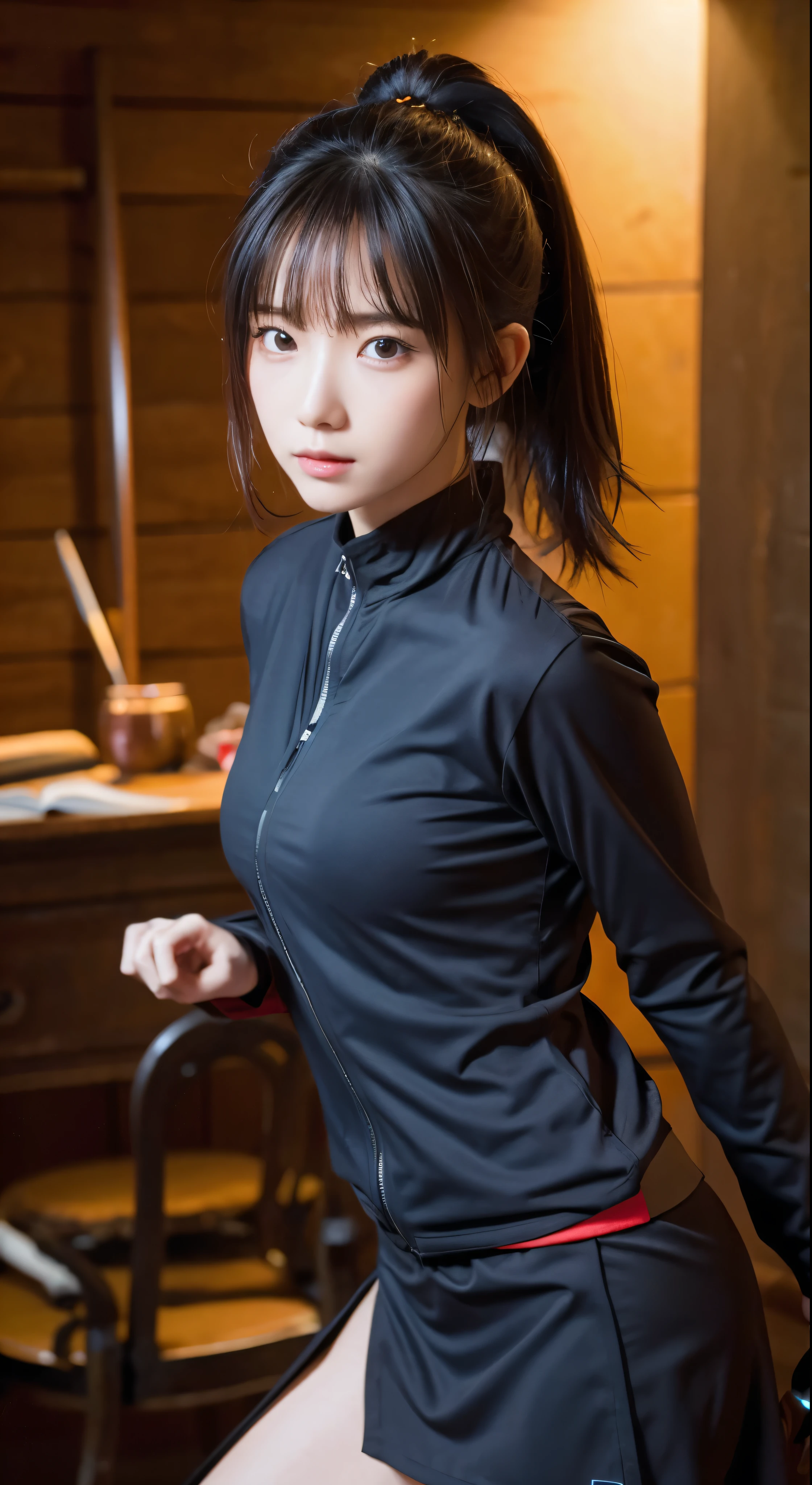 with high definition images、Epic Ninjutsu Shot、front、Award-winning photography、Every Ninja、Female ninja、Glowing Sword、Photorealistic ninja style、The face is showing、Ultra-realistic illustrations、Facial details、Cinematic Screenshots Unreal Engine、Zbrush3DアートVray、Glow Special、Post Effects、Style expressive--S 400,High definition images of beautiful female ninjas,Full body high quality images