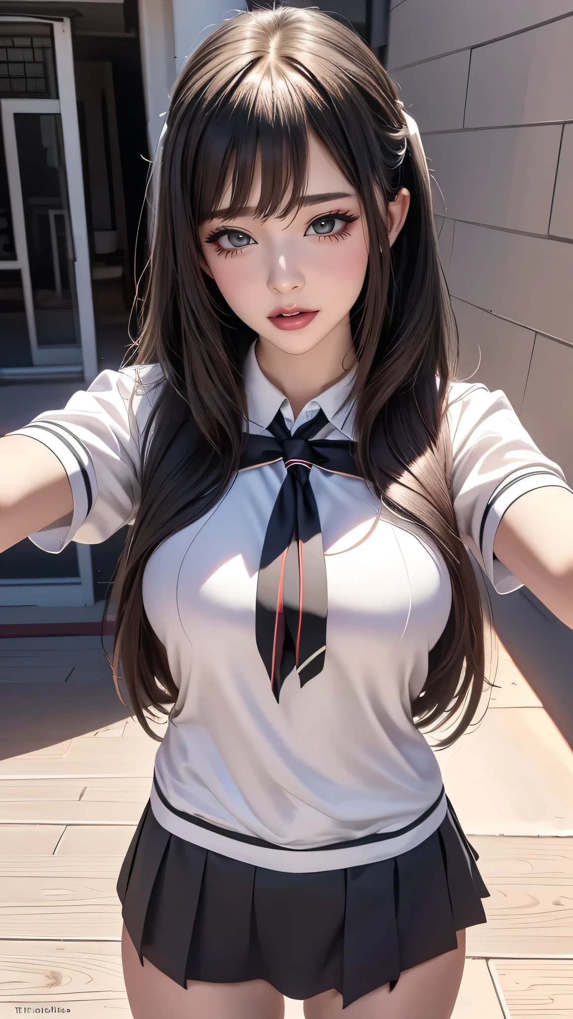 (high school girl uniform),(random porn pose),(Thin type:1.8),(big breasts),(random hairstyle),(Highest image quality,(8k),ultra-realistic,best quality, high quality, high definition, high quality texture,high detail,beautiful detailed,fine detailed,extremely detailed cg,detailed texture,a realistic representation of the face,masterpiece,Sense of presence)