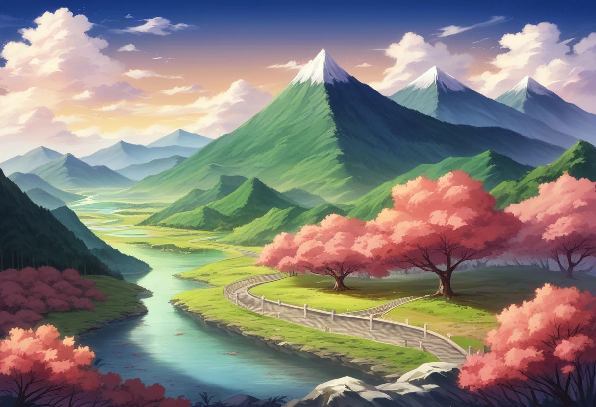 Alfaed view of mountains with bridge and lake, Japanese Nature, Japanese Landscape, lush Japanese Landscape, Beautiful nature in the background, Landscape Wallpaper, Beautiful iPhone Wallpapers, Nature Wallpaper, Awesome Wallpapers, Beautiful Wallpapers, Very beautiful photos, Very beautiful scenery, Amazingly colorful landscapes, mount fuji background, Scenic and colorful environment, Beautiful Art UHD 4K, Beautiful Landscape