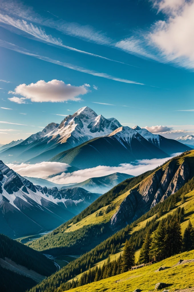 Make a beautiful landscape image for mountain