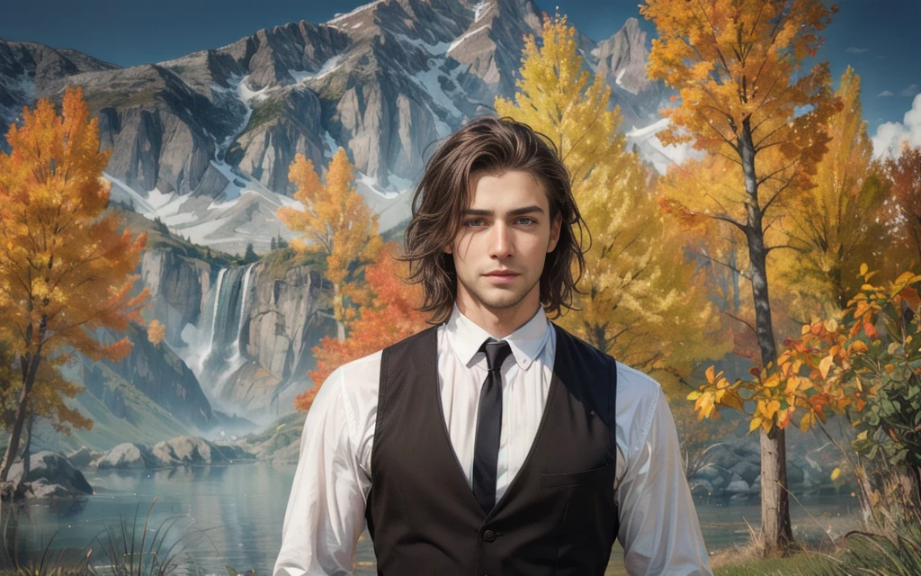 Realistic Photography, Handsome Men , Green Clothes
