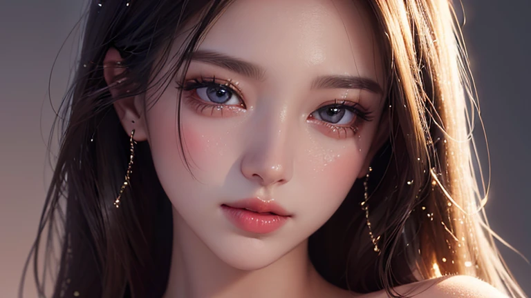 (ultra detailed, absolutely resolution, best quality:1.3), a portrait of a beautiful woman's lips only, beautiful and lustrous lips, gloss, half-open, sigh, foggy filter effects, glitter effects, 2.5D, delicate and dynamic, artistic photography, hyper realistic, graphic CG digital art