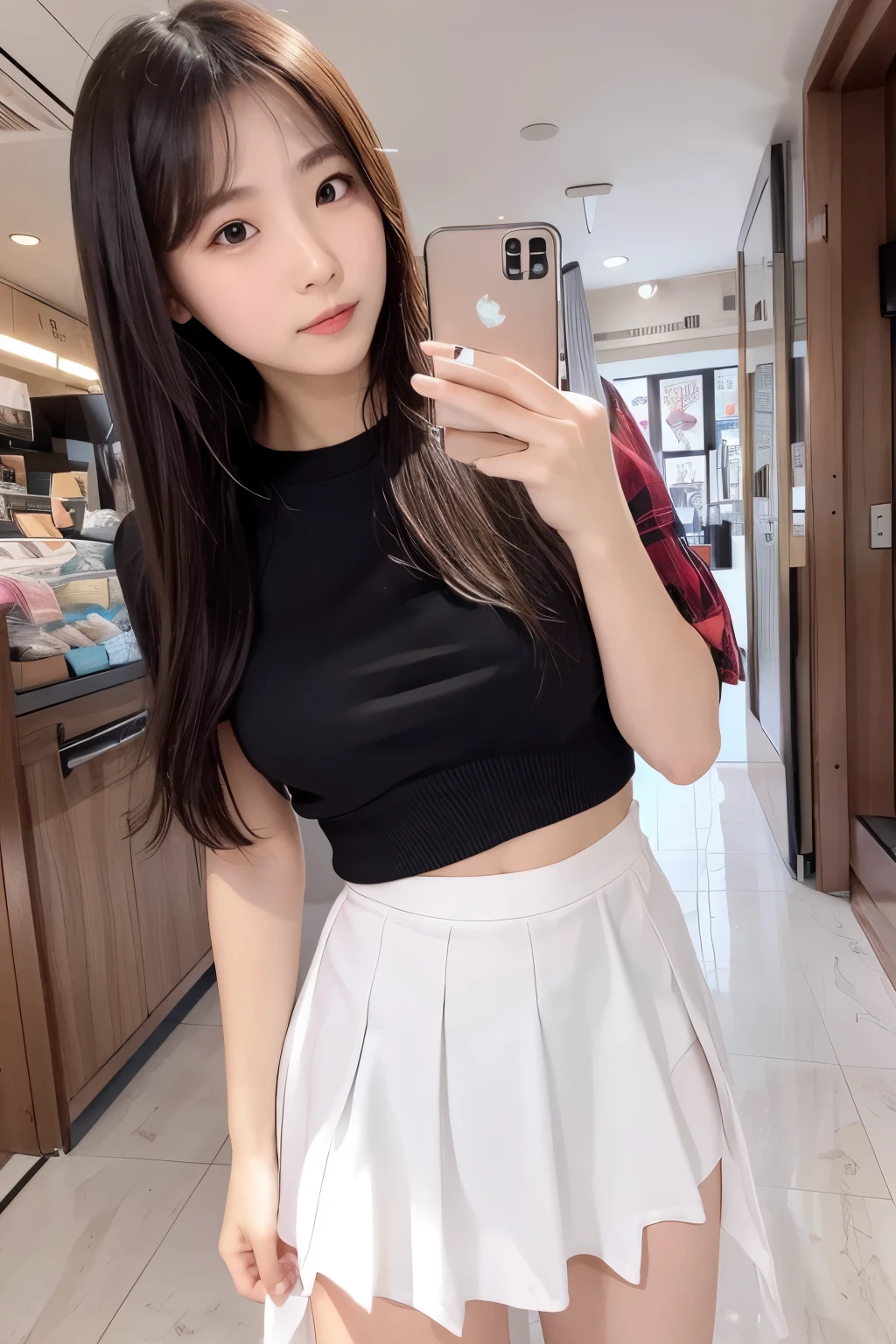 Shyness、smile、((Browsing Caution))、14 years old、((Camel Toe))、((Female organ:1.1))、(masterpiece, Best image quality:1.2), 8k, beautiful girl, (When I lifted up my short green skirt, I can see her lower body.、I can see your crotch:1.8)、Short sleeveのピンク色のシャツ、Cute Face、 Pink Hair、Body Shot、、 (Navy Pleated Skirt:1.1)、Thighs、Short sleeve、smile、Orange wall、Tucked up skirt、Sitting in a chair、Thighs are visible、sexy
