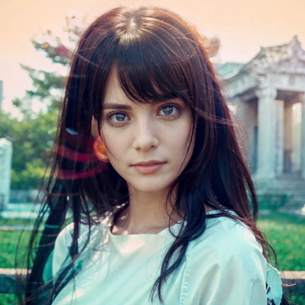 Ultra realistic woman, Temple, WITHOUT IMPERFECTIONS, feminine, young woman, historical singer 