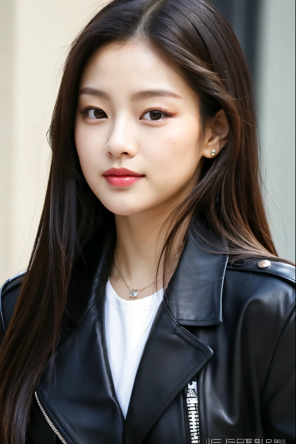 a close up of a woman with a black jacket and a white shirt, blackpink jennie, wan adorable korean face, gongbi, heonhwa choe, portrait of jossi of blackpink, park ji-min, young adorable korean face, roseanne park of blackpink, portrait jisoo blackpink, popular south korean makeup, tzuyu from twice, lee ji-eun