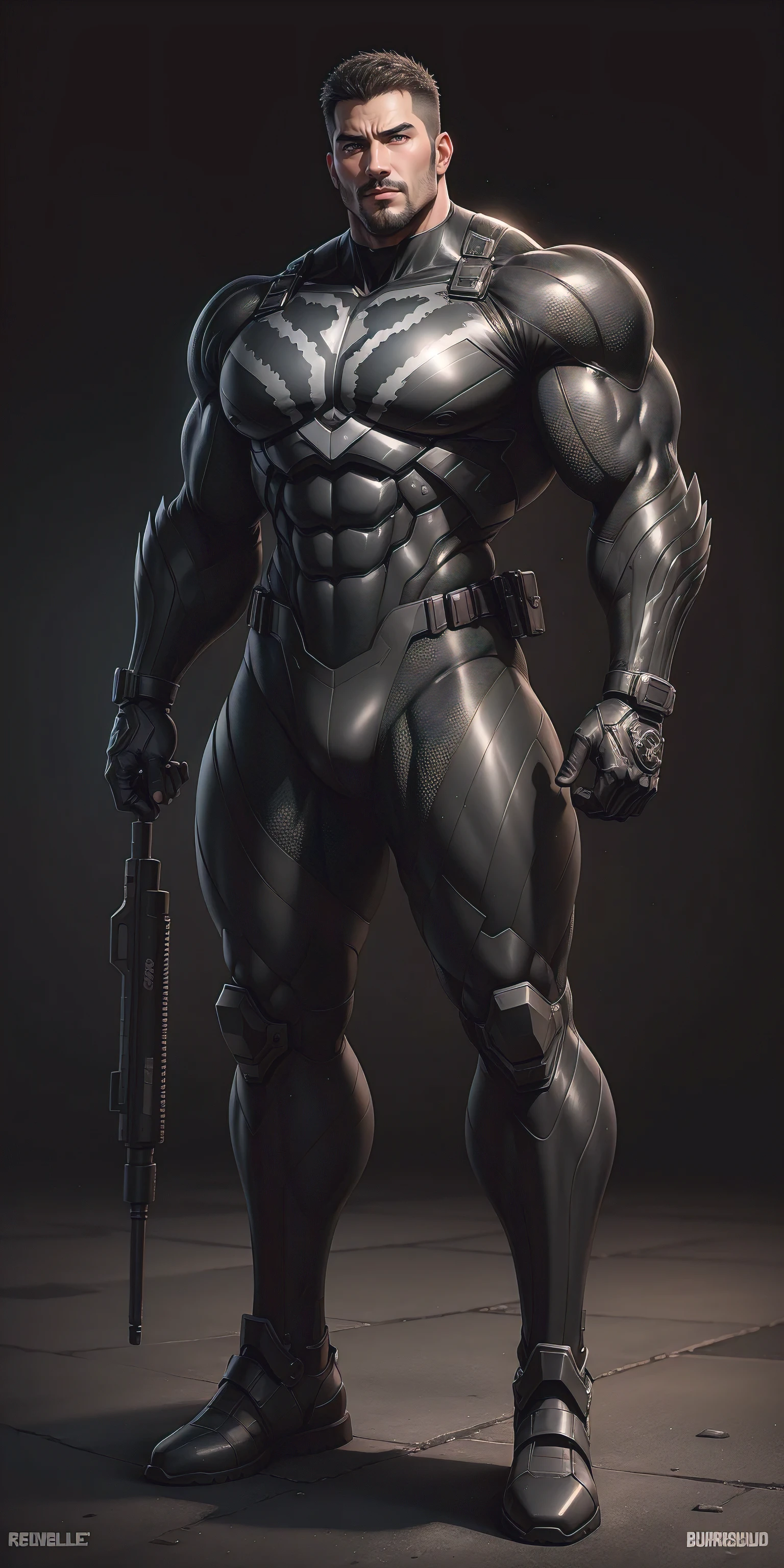 Tall giant muscular police officer,Black and gray camouflage honeycomb network pattern nano mecha,Honeycomb pattern,Lightweight texture,Character Concept(Resident Evil - Chris Redfield,Chris Redfield)senior police officer,Small grid texture,Regular symmetrical texture pattern,Sad expression,Deep and charming eyes,Emerald Eyes Hero,Heroic male pose,Tall burly,muscular!Attractive leg muscles,High target, Burly, Heqiang, Super Buff and Coolness, High Resolution Committee, Bigfoot black and gray camouflage ultra-thin nano-mechanical boots,Charismatic strongman,The bright sunshine shines on you,Matte particles,Shiny texture