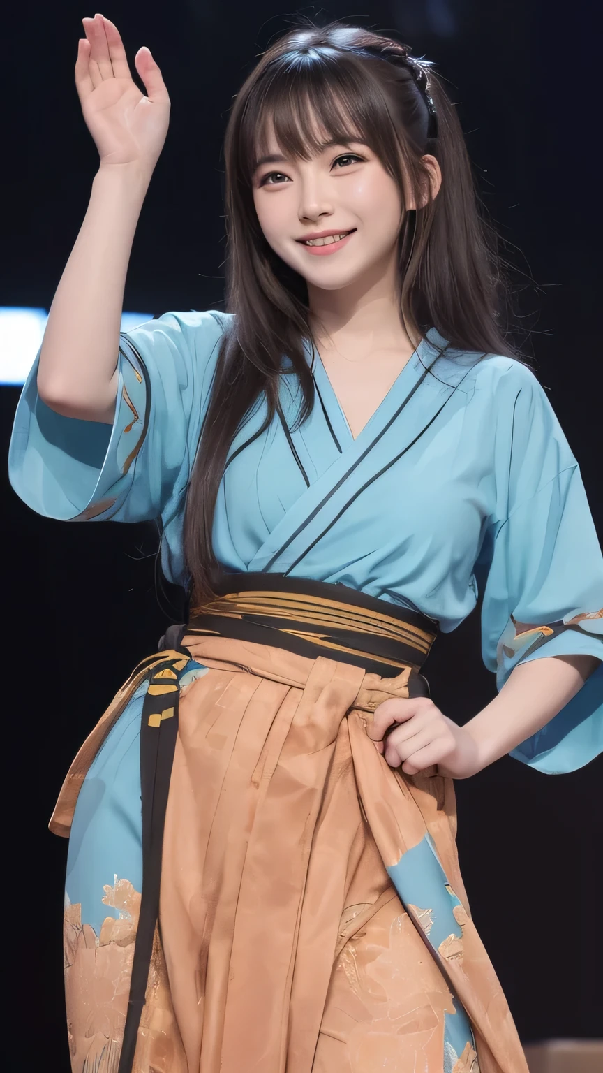 Best image quality (8k, High resolution, masterpiece: 1.2), Very detailed, Random Hairstyles, 26-year-old woman,
Extraordinary beautiful girl、Cute and beautiful face details、(Dealing with the Children_v1:0.008)、
score_9, score_8_upper, score_7_upper,
Traditional events of Japan、Bon Odori: A situation where people dance on the stage: On the stage in the center、A scene where the dance leader is dancing。
clothing: The leader wears a gorgeous kimono or special costume.、The other dancers wore simple yukata.。
Pause: Open your hands、Dancing to lead the audience。
Camera angle: From the front of the stage、A composition that captures the dancer and the surrounding audience together。
,Active stop temporarily ,
On her side、The thunder danced。
Focus on the upper waist
, Random cute poses ,Big eyes ,Puffy eyes , Heart pupil, blush , Big shy smile , salute
