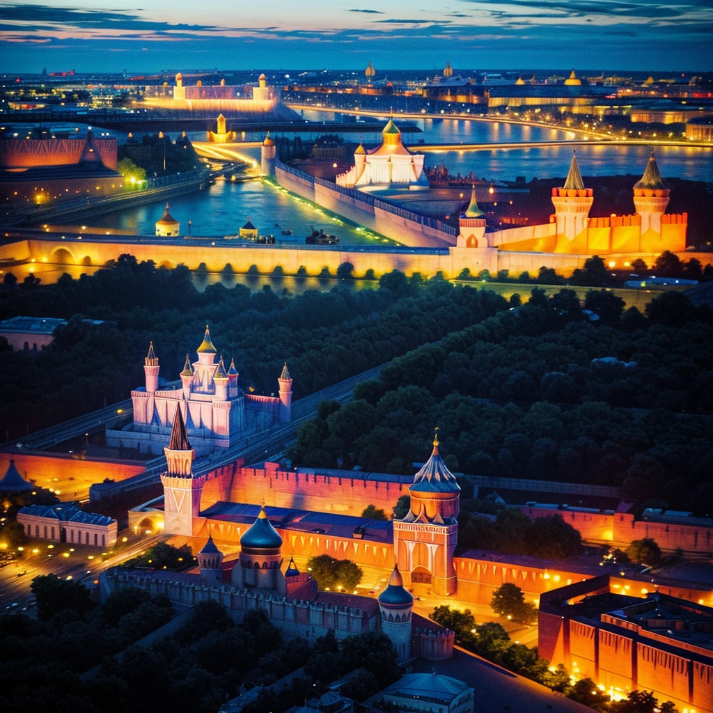 blue sky, evening light, (Aerial View of Kremlin complex of buildings:1.6), ((Beautiful woman is Floating in the Air)), Delicate white BodySuit, (Detailed beautiful face), wide angle lens f/2.8, ultra insane high resolution intricate textures, texture indentation, perfect perspective, Geometric, in another dimension worlds, fire all around, energy fields, ((luminism)), ultra detailed busy background, tessellation, maximalism, IPA Award wining masterpiece