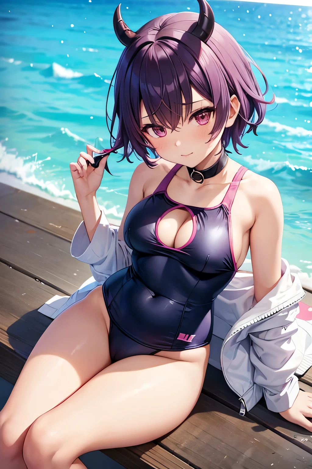 Demon slayer Shinobu Kocho School swimsuit Titty fuck