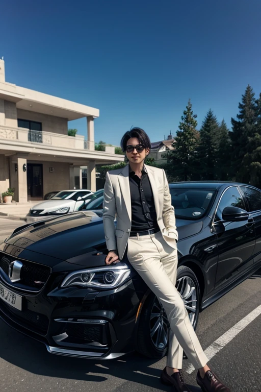 Rich man with luxury car