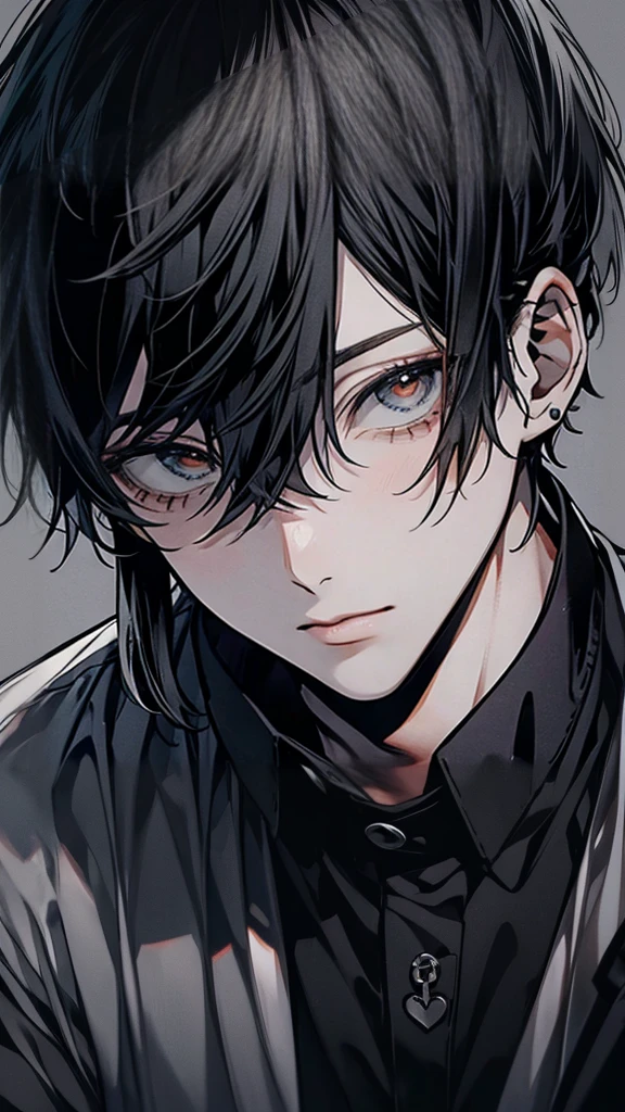 (Mastepiece), (Best Quality), Very detailed, ((Two friendly men)), Perfect Face, Beautiful Face, Very detailed顔,(Black-haired man:1.3),(Grey-haired man:1.3),shirt
