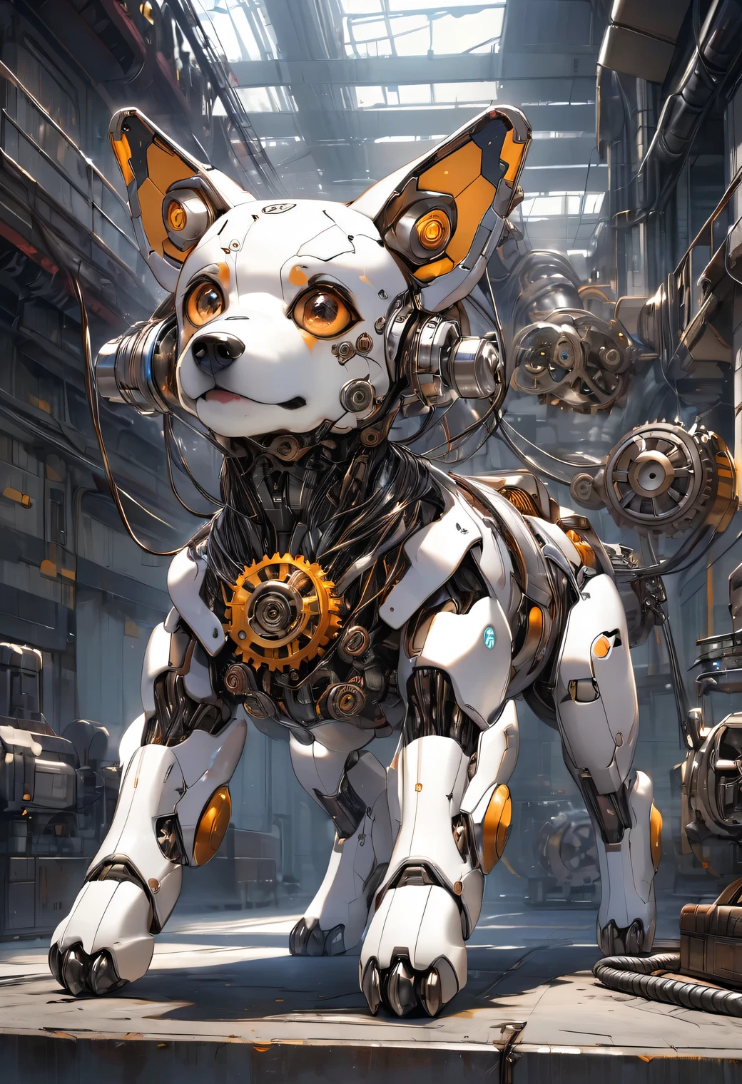 a cute mechanical life form Ladybug:1.4,sci-fi,steel,gears,wires,android,cyborg,machinery,industrial