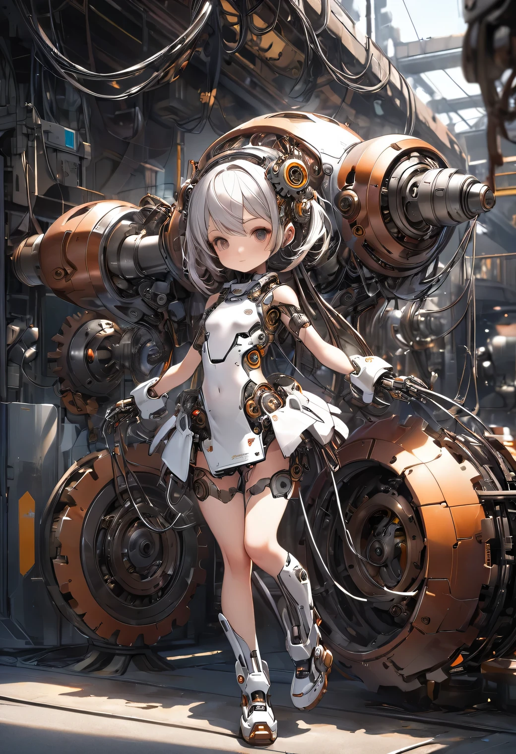 a cute mechanical life form Ladybug:1.4,sci-fi,steel,gears,wires,android,cyborg,machinery,industrial