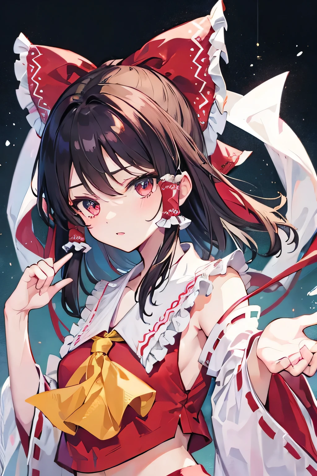 Hakurei Reimu, Oriental Project, pointing