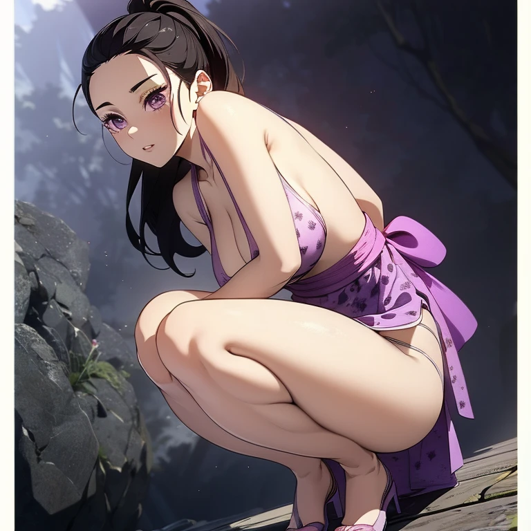 (masterpiece, best quality, extremely detailed CG, beautiful detailed eyes, ultra-detailed, intricate details:1.2), 8k wallpaper, elaborate features, glistening shiny, HDR,
Hinatsuru, black hair, ponytail, purple eyes, lipstick, hair pulled back,(Hinatsuru open thighs),(shoot from below),(white panties),1girl, sundress,,torn costumes,squatting,(urination),puffy nipples,