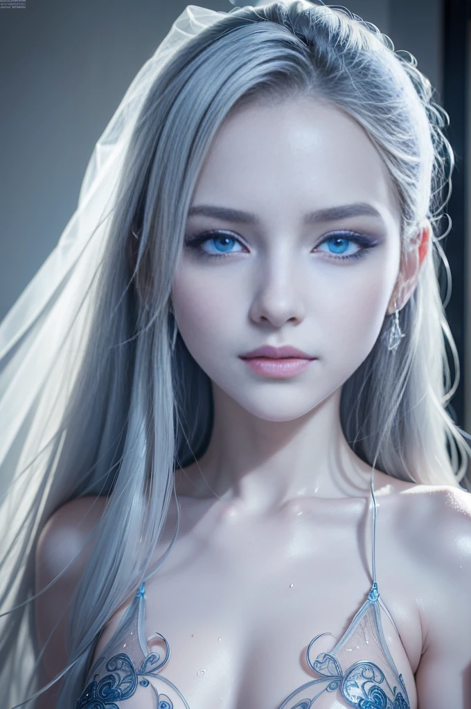 (full body shot:1.2), (extremely intricate:1.3), (photorealistic:1.4), hyper-detailed wet sheer outfit, low-rise string, (sensual pose), full body shot of beautiful white-haired 18 year old girl, (intricate, sheer, transparent, translucent, (no clothes:1.2)), intricate, sexy lips, small breasts, flat chest, beautifull, cute, pretty, perfectly proportion body, perfect framing, sharp gray eyes, supermodel face, detailed face, shy, pale white skin, highly detailed, digital hyperrealistic photography, hyperrealistic photography filigree, shyness, most beautyfull face, (masterpiece, sidelighting, (finely detailed beautifull blue eyes: 1.2)),