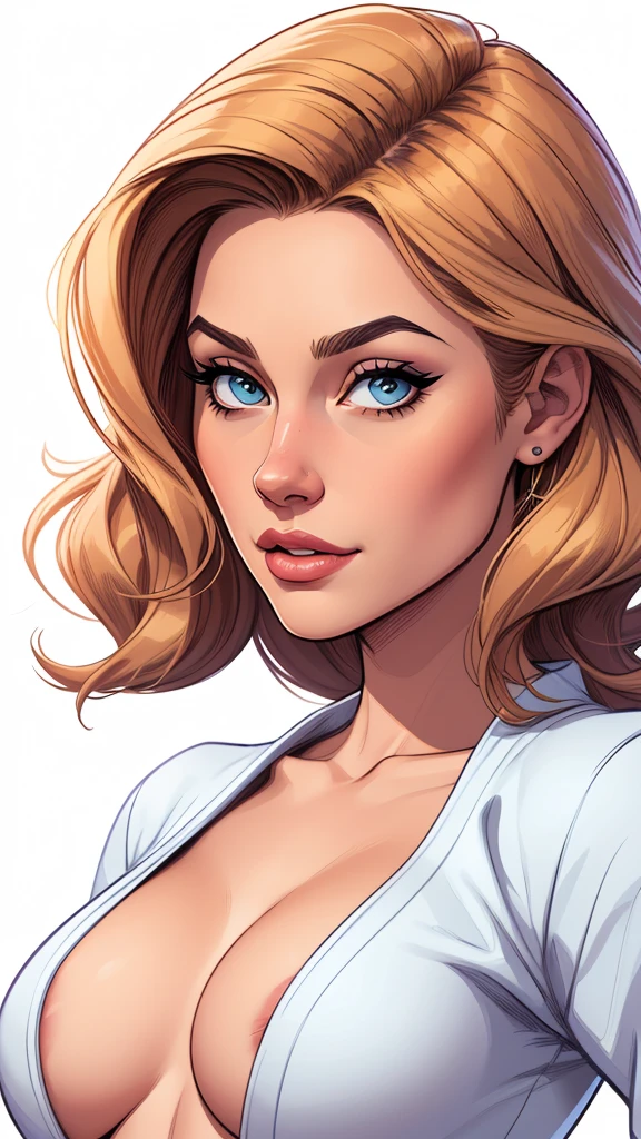 cartoon style:1.2), Woman Dominika Paleta Cartoon image of a woman , naked tits , a super cute girl, authoritarian would be a facial expressioncartoon style illustration, cartoon art style, cartoon art style, digital illustration style, very detailed character designs, cute detailed digital art, Urban fan art, Character Portrait Design, beautiful digital illustration, high quality portrait, Comic art, Character Portrait Design, white background Buso without clothes and medium breasts, beautiful and symmetrical body curves