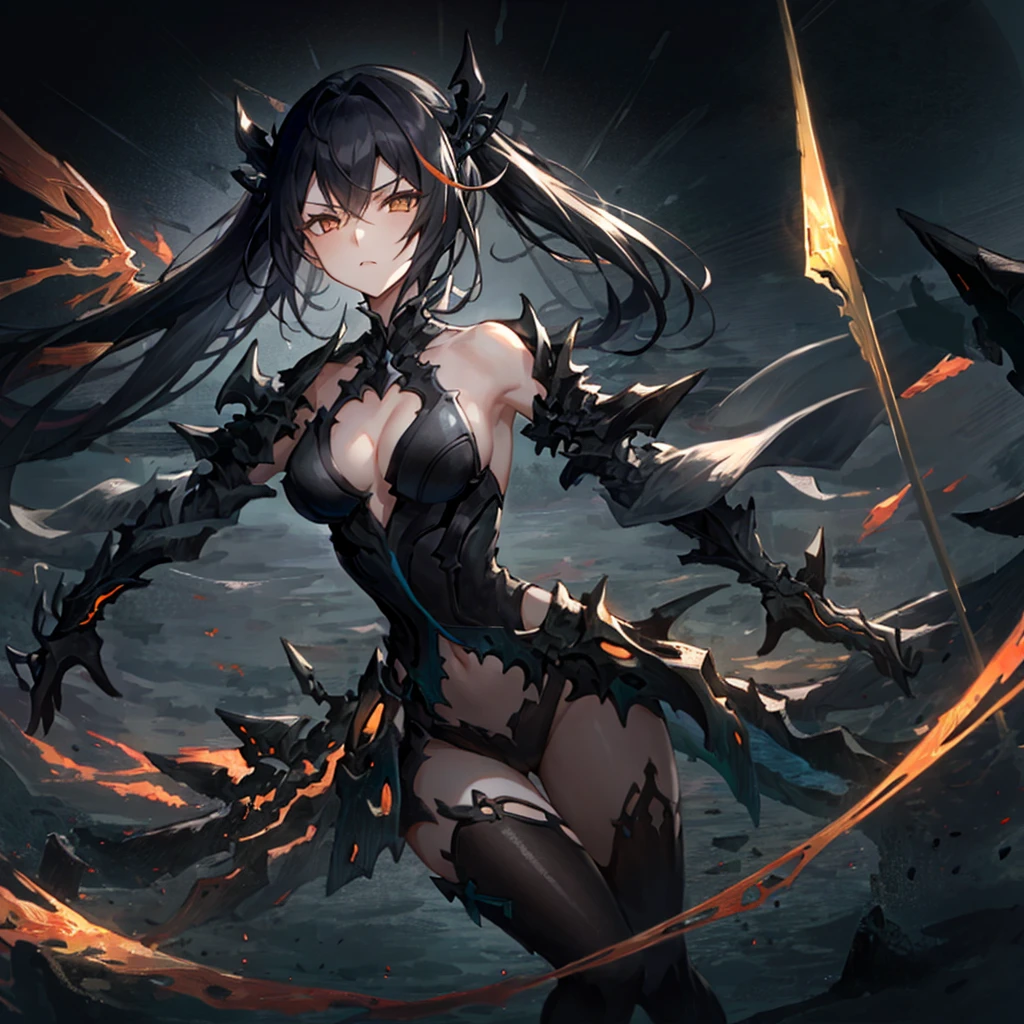Black and orange world、1girl,