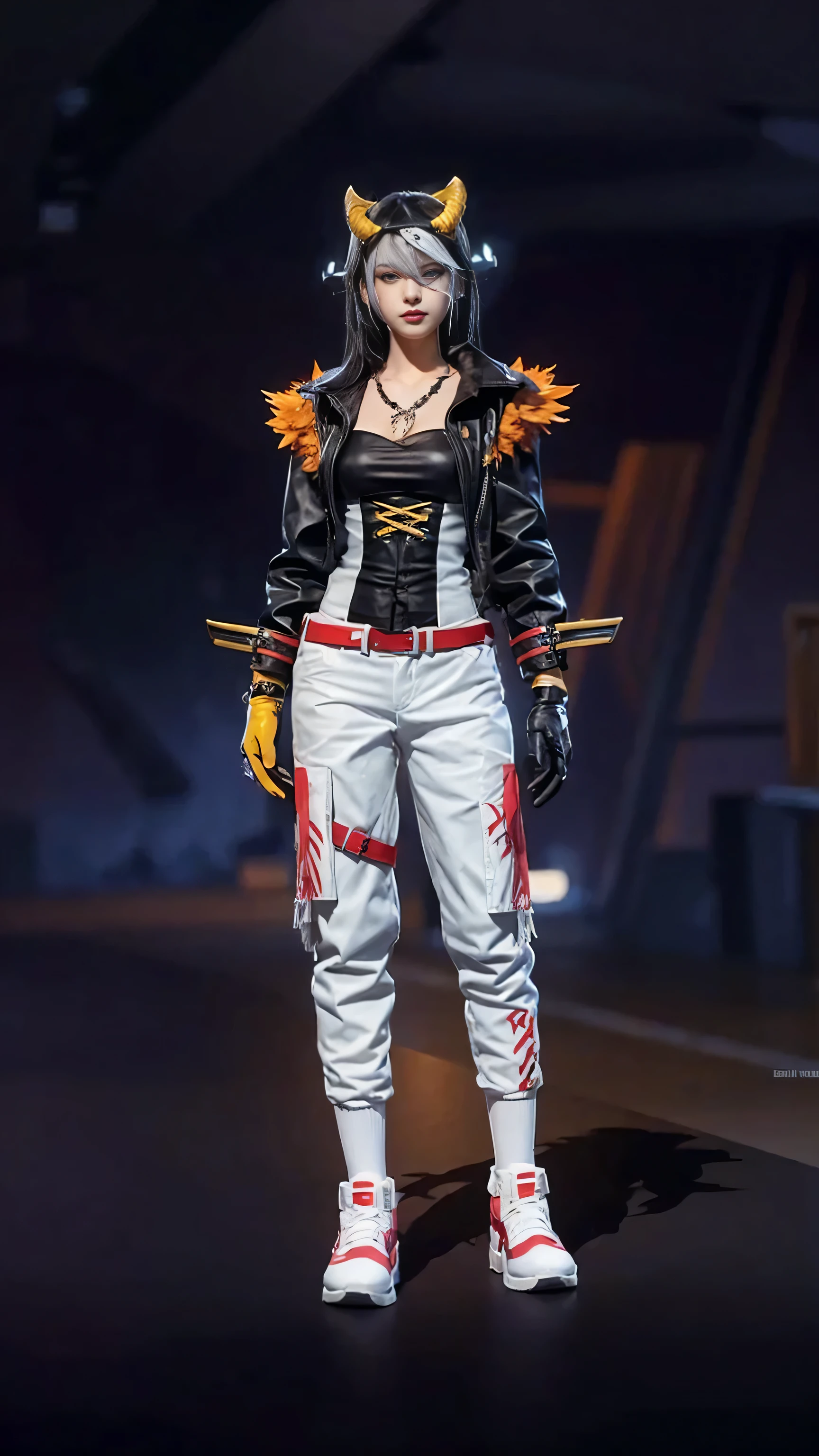 1girl, breasts, solo, horns, long hair, albedo (overlord), wings, large breasts, dress, hip vent, black wings, white gloves, gloves, looking at viewer, black hair, white dress, bare shoulders, hair between eyes, yellow eyes, feathered wings, demon horns, smile, feathers, demon girl, cleavage, slit pupils, detached collar, bangs, very long hair, closed mouth, black feathers, cowboy shot, covered navel, elbow gloves, white horns, standing, demon wings