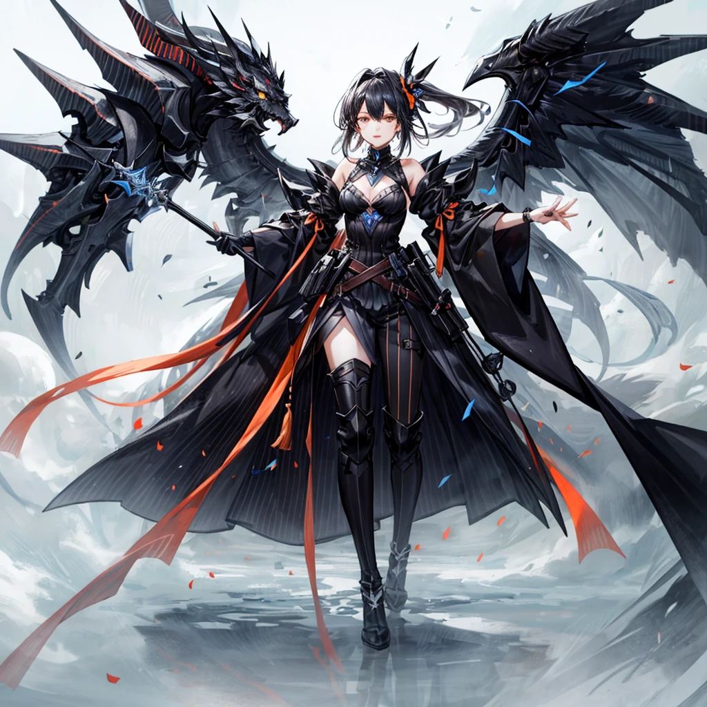 Black and orange world、1girl,