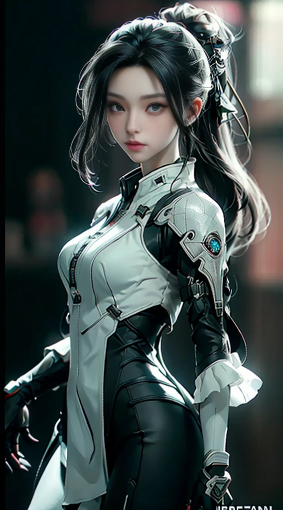 ((Best quality)), ((masterpiece)), (detailed:1.4), 3D, an image of a beautiful cyberpunk female,HDR (High Dynamic Range),Ray Tracing,NVIDIA RTX,Super-Resolution,Unreal 5,Subsurface scattering,PBR Texturing,Post-processing,Anisotropic Filtering,Depth-of-field,Maximum clarity and sharpness,Multi-layered textures,Albedo and Specular maps,Surface shading,Accurate simulation of light-material interaction,Perfect proportions,Octane Render,Two-tone lighting,Wide aperture,Low ISO,White balance,Rule of thirds,8K RAW,