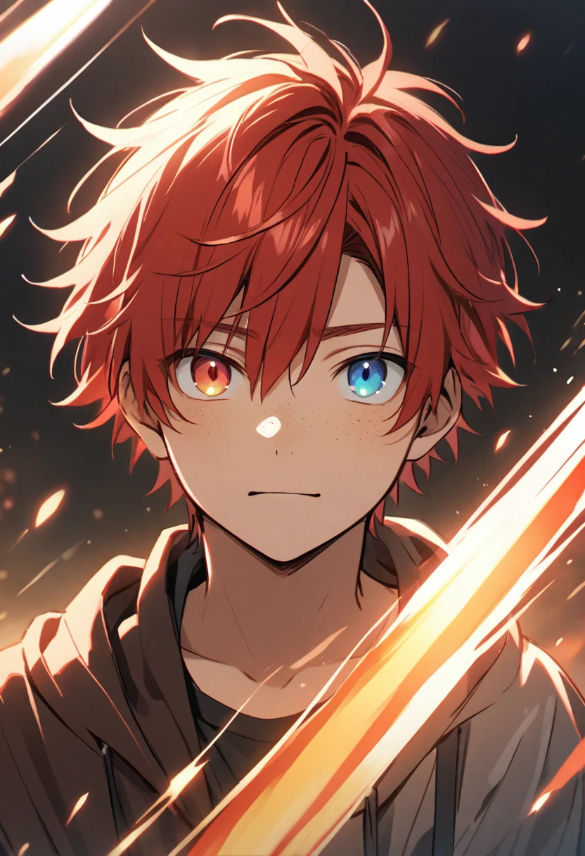 Red-haired guy , Heterochromia of the eyes, freckles 