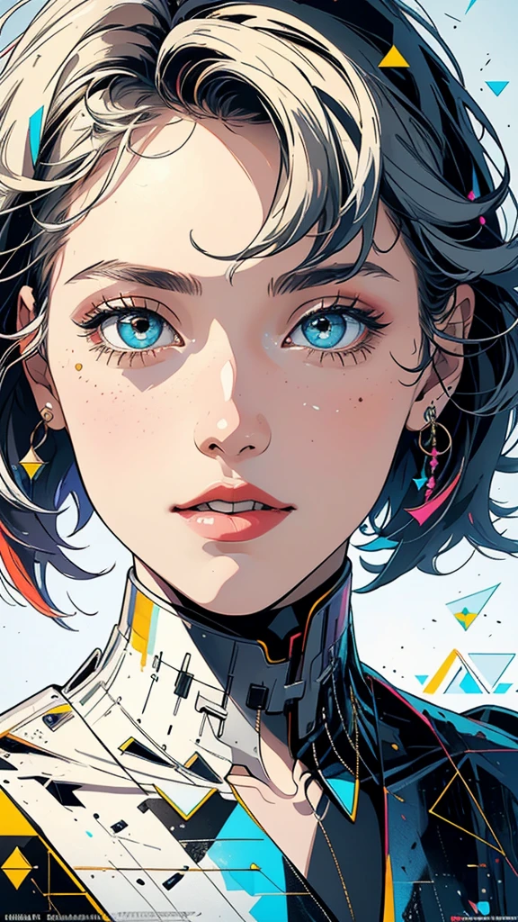 (((masterpiece, highest quality))),(((solo:1.2))),(((1girl:1.2))),32k wallpaper, very detailed, poster, vintage science fiction,(((((geometric cinematic movie poster))))),shape,(((abstract))),(mid century modern),movie poster,(((((portfolio))))),(((((Close-up))))),(((((bust up))))),((((more various angle)))),(((highlight))),Vast landscape,((((heterochromia)))),(((complete. detailed face))),(((Extremely talented))),(((most complecated machine))),Colorful color scheme