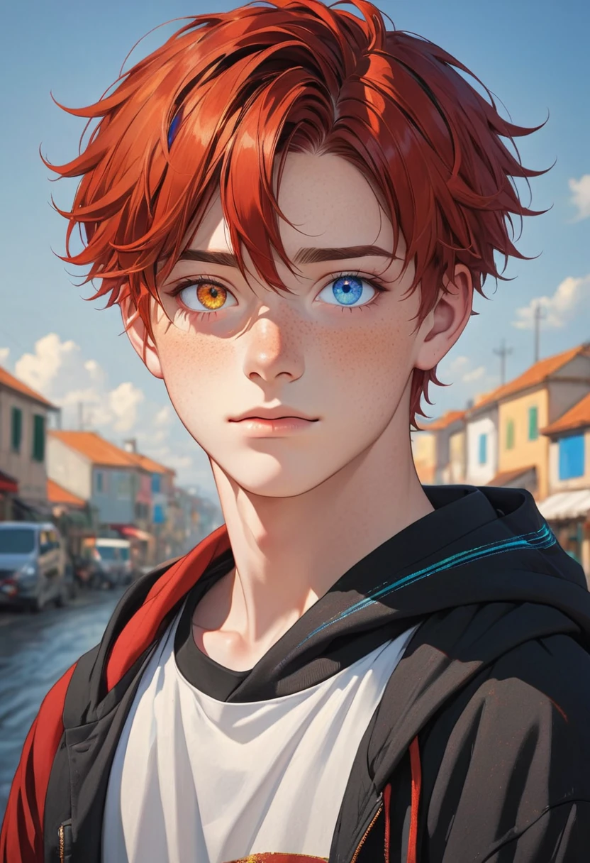 Red-haired guy , Heterochromia of the eyes, freckles