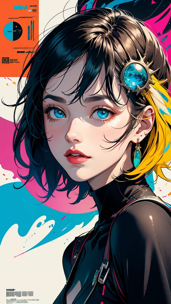 (anime:1.5) liquid environment, splashes, drips, colorful bubbles, beautiful girl, seductive, poster quality, sublime art, intricate and suggestive, (highres, highly detailed:1.2), cinematic lighting, vibrant colors