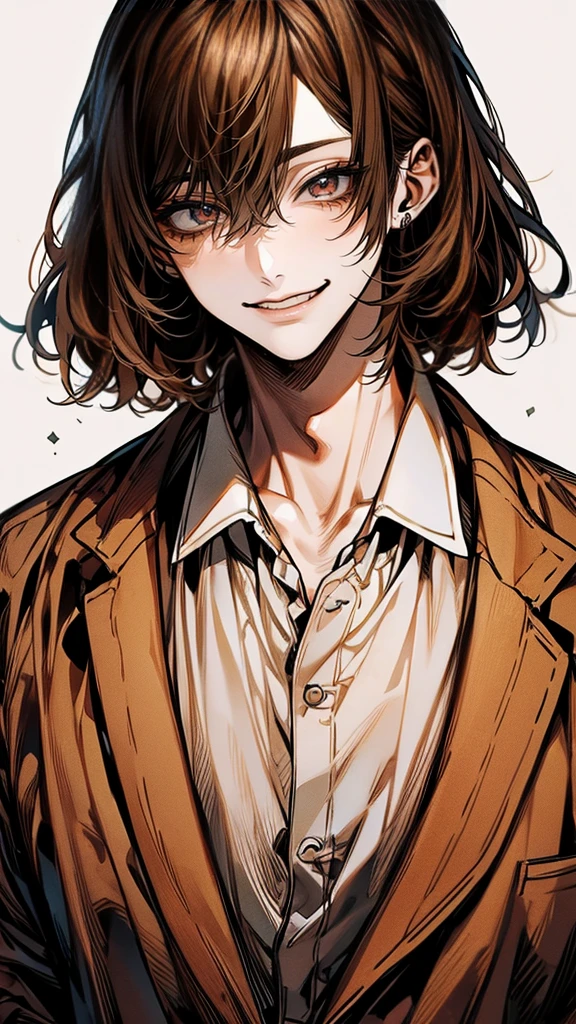 smile laughing(masterpiece), (Highest quality), Very detailed, (brown-haired man:1.3)、shirt、Highest、smile