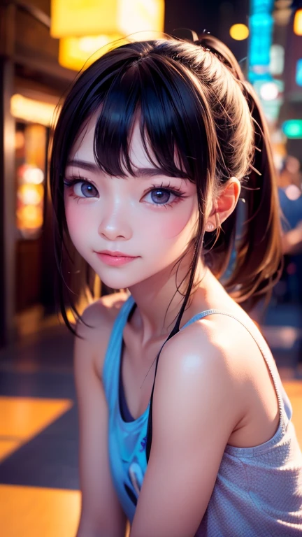 9 year old asian , cute表情, smile, Vibrant, Cinema Lighting, Motion Blur, Ray Tracing, 超High resolution, Accurate, Anatomically correct, Smooth Skin, Super Detail, Attention to detail, high quality, 最high quality, High resolution, 4K 、cute