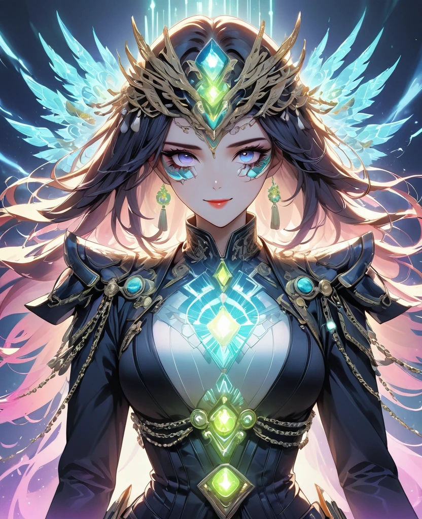 ((Ethereal, fluorescent colors, neon lights, bioluminiscent skin, nsfw)), aurora_borealis, vibrant colors BREAK steampunk BREAK nsfw, 3d render BREAK, (masterpiece), best quality, highres, 4k, 8k, cinematic lighting, amazing quality, amazing shading, soft lighting, alluring eyes drawing one into their depths, lips like velvet in a beckoning pout, (flawless silhouette:1.1) gracefully emphasized by soft lighting, 1 queen, golden crown, (full body:1.2), cleavage, reclined in a (sumptuous setting:1.2) adorned with royal luxurious fabrics, (sultry posture:1.1) capturing the essence of seduction, (flowing hair:1.2) cascading in intricate waves, (essence of sensuality:1.1) palpable in the air, (intricate details:1.2) highlighting the finesse of her attire, at a japanese summer festival, 1girl, Fishtail braid, saggy breasts, Tall body, green eyes, Black hair, bard, intricate detail, extremely detailed, Illustration, official artwork, anime style, wallpaper, official art, 35mm, analog style, a realistic photo, film grain, (photorealistic:0.6), taken by a canon eos r5, ultra detailed skin, ultra detailed face, perfect eyes, small skin imperfections, chromatic aberration, colorful, bright colors,, ice spirit