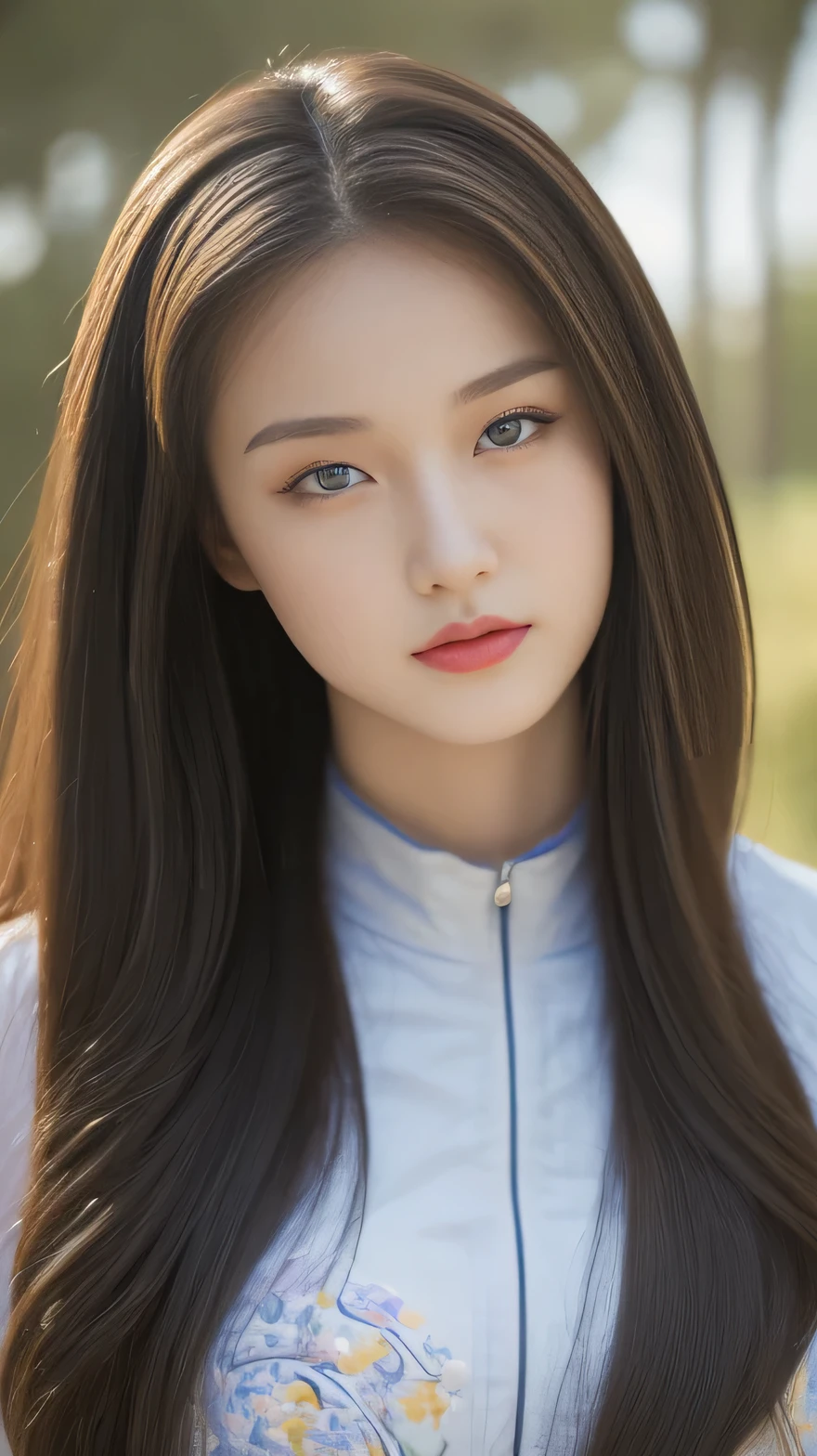 ((Best quality,High Detail,Focus accurately,masterpiece:1.5)), 18 years old perfect girl,Full body image,Tight spandex jumpsuit,Exquisite appearance,Clear facial details,Huge breasts,Long hair