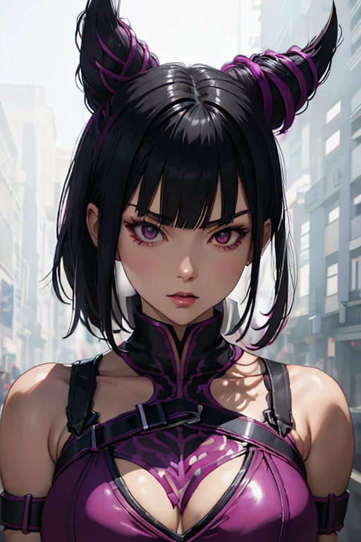 knife Juri Han character from street fighter game, realistic 3D anime style, cute anime girl, beautiful digital art, realistic 3D anime, Realistic Hyper Anime, extremely detailed.best quality,ultra-detailed,detailed background,looking at viewer, detailed face