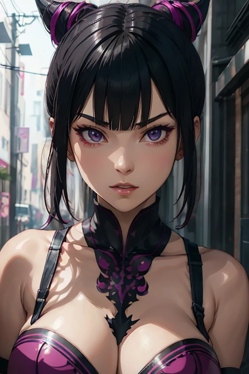 knife Juri Han character from street fighter game, realistic 3D anime style, cute anime girl, beautiful digital art, realistic 3D anime, Realistic Hyper Anime, extremely detailed.best quality,ultra-detailed,detailed background,looking at viewer, detailed face