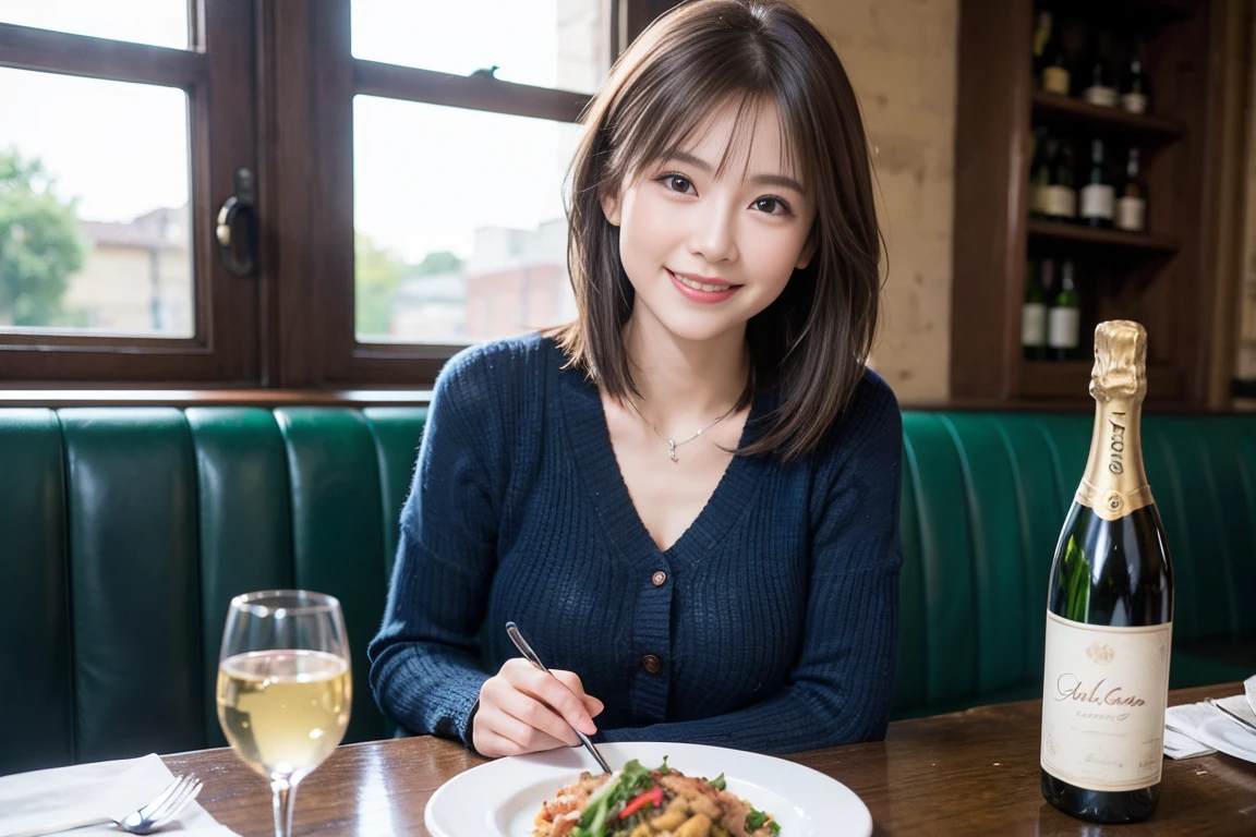 ((Highest quality、8k、masterpiece:1.3))、slimカップル、modelカップル、(Realistic, Intricate details:1.2), full-course dinner、wine 、Amazing view of the sunset sky and clouds、A bright smile、The wonderfulness of smile、Bright image、wineの美しさ, Beautiful Face, blue eyes, The light shines on your face, blush, short hair,Bright Face、 (Age 45), 48 years old, 赤wine 、Appetizers、Italian food、wine bottle、Champagne、スパークリングwine、Two beauties、Brown Hair、Shortcuts、Long sleeve shirt、dress、Beautiful woman 1, (slimな顔), (The body is slim), (Brown Hair), (Shortcuts), cheeks turn a little red,Attractive beauty、restaurant, In a prominent place (From the waist up) Nova Frog Style, actress, model, Upper Body, 白wine, slim, wineグラス, 中央に置かれたwineグラス, smile, (smile: 1.15), Beautiful fine grain, Depth f/2,saturation, High Contrast, Strong light and shadow,Moist Body:1.5、3D texture、Delicate eyes、Brown Hair、The hair is very shiny、