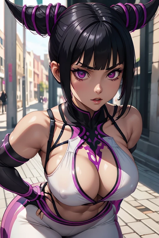 knife Juri Han character from street fighter game, realistic 3D anime style, cute anime girl, beautiful digital art, realistic 3D anime, Realistic Hyper Anime, extremely detailed.best quality,ultra-detailed,detailed background,looking at viewer, detailed face
