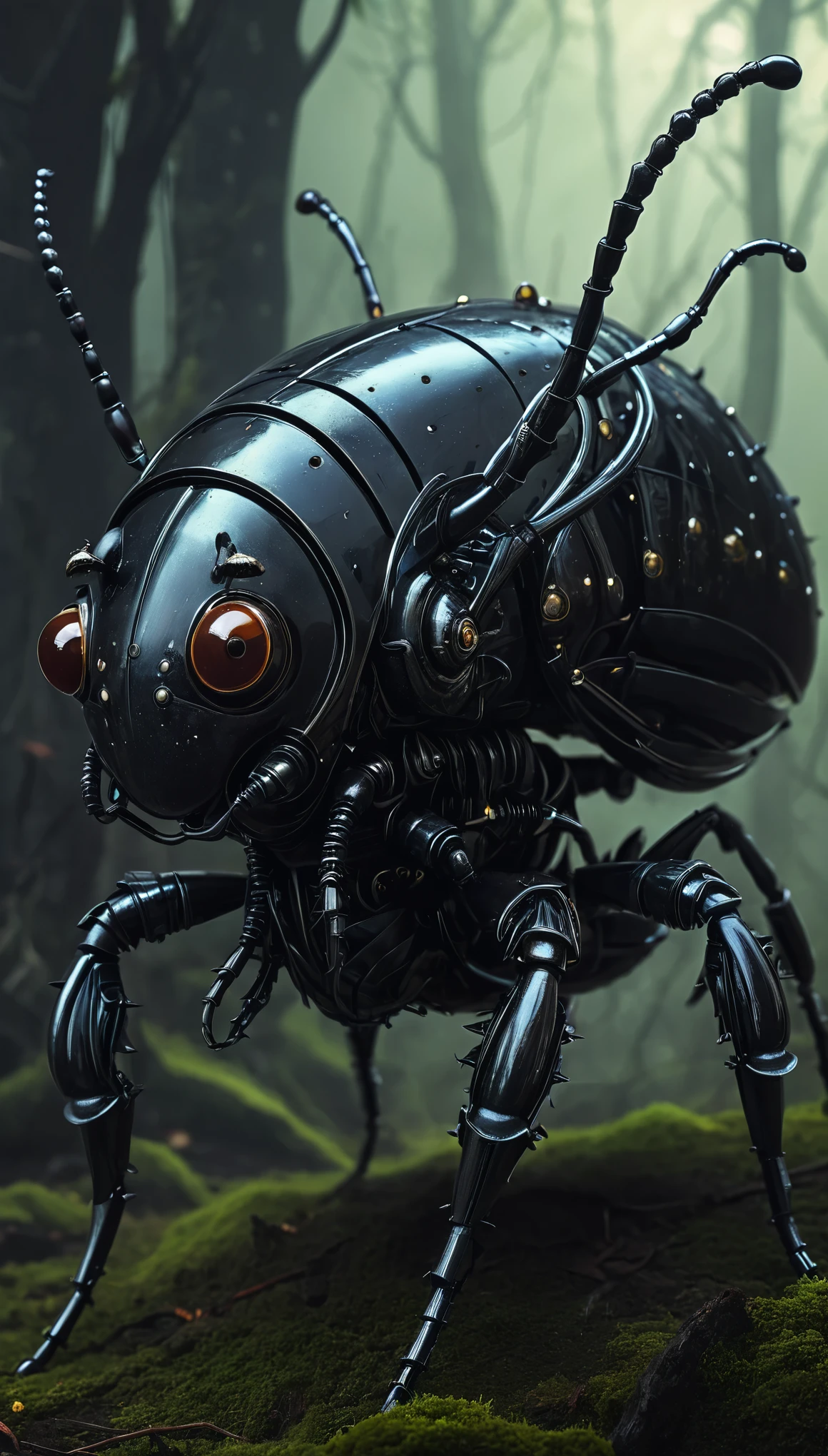 surrealism gothic dark robot insect slug