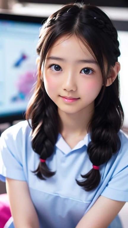 8k、cute、Adult Girls、detailed、Braid your hair in an intricate way、Looking into the camera、((software: 1.4)),((detailedな顔, Professional photography)), nurse