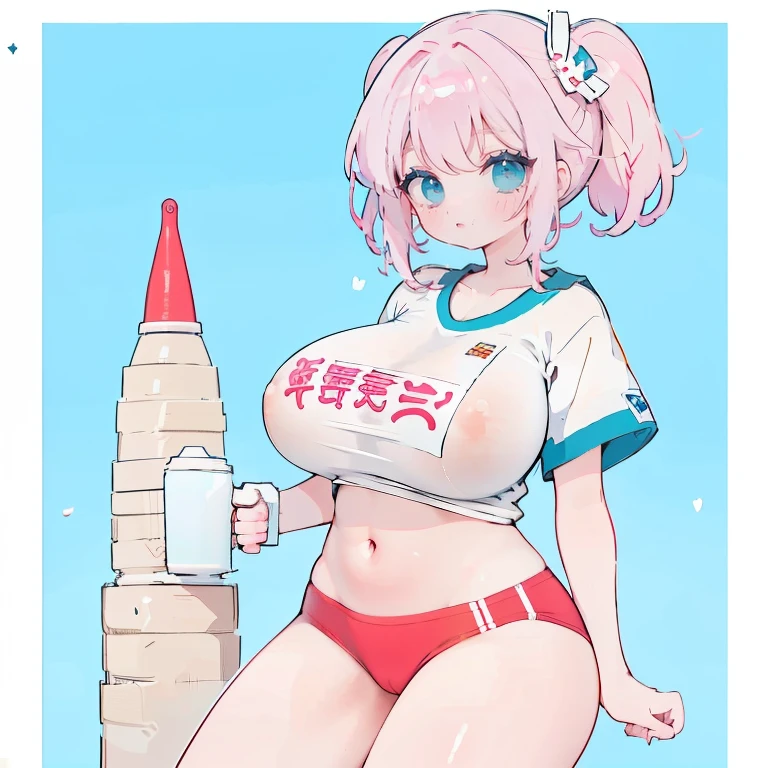 Anime Kawaii sexy Perfect Slim sensual body large breast and huge thighs, An intricate and highly detailed illustration of anime (Young girl). breasts big，Lop，sports attire，smiling, sweetheart, chubby  :1.2)(Clean the skin)(glad)][(clothes inspired by &to quote;MINNIE&to quote;) , ILLUSTRATION FOR CHILDREN , clean backdrop]