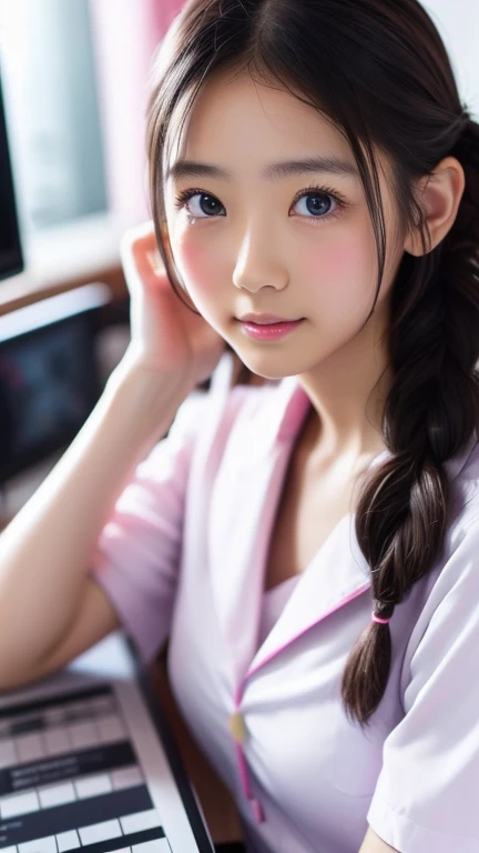 8k、cute、Adult Girls、detailed、Braid your hair in an intricate way、Looking into the camera、((software: 1.4)),((detailedな顔, Professional photography)), nurse、sexy