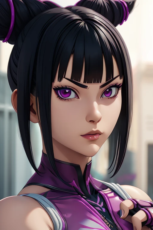 knife Juri Han character from street fighter game, realistic 3D anime style, cute anime girl, beautiful digital art, realistic 3D anime, Realistic Hyper Anime, extremely detailed.best quality,ultra-detailed,detailed background,looking at viewer, detailed face.
