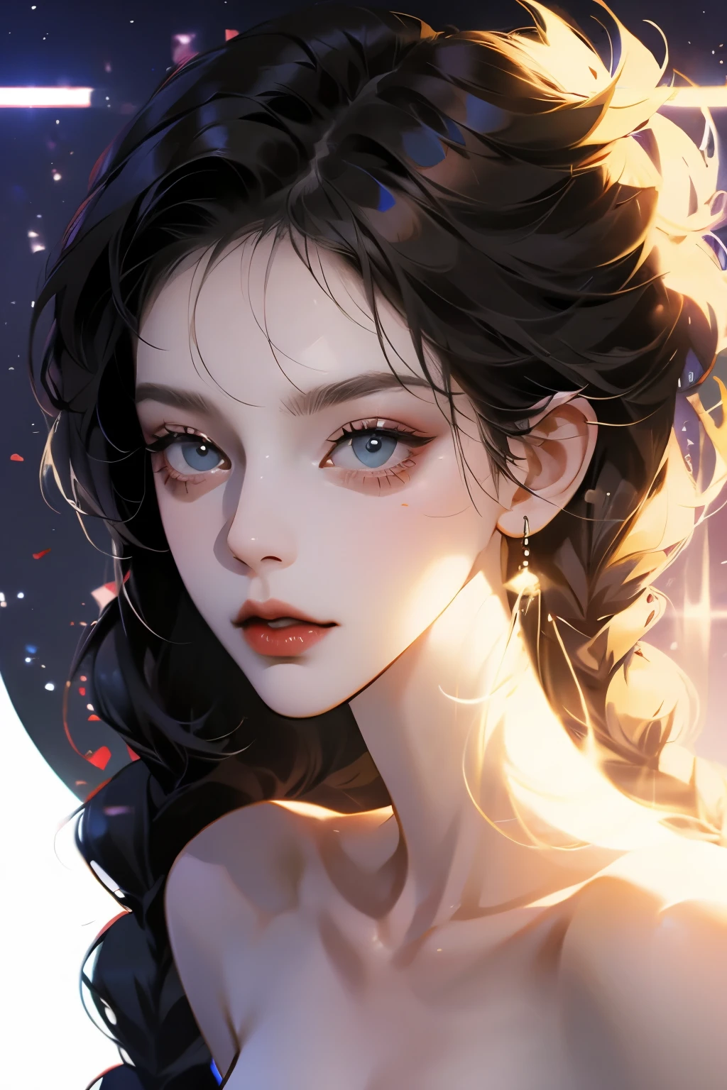 1 Girl, Idol, close up, clavicle,braid