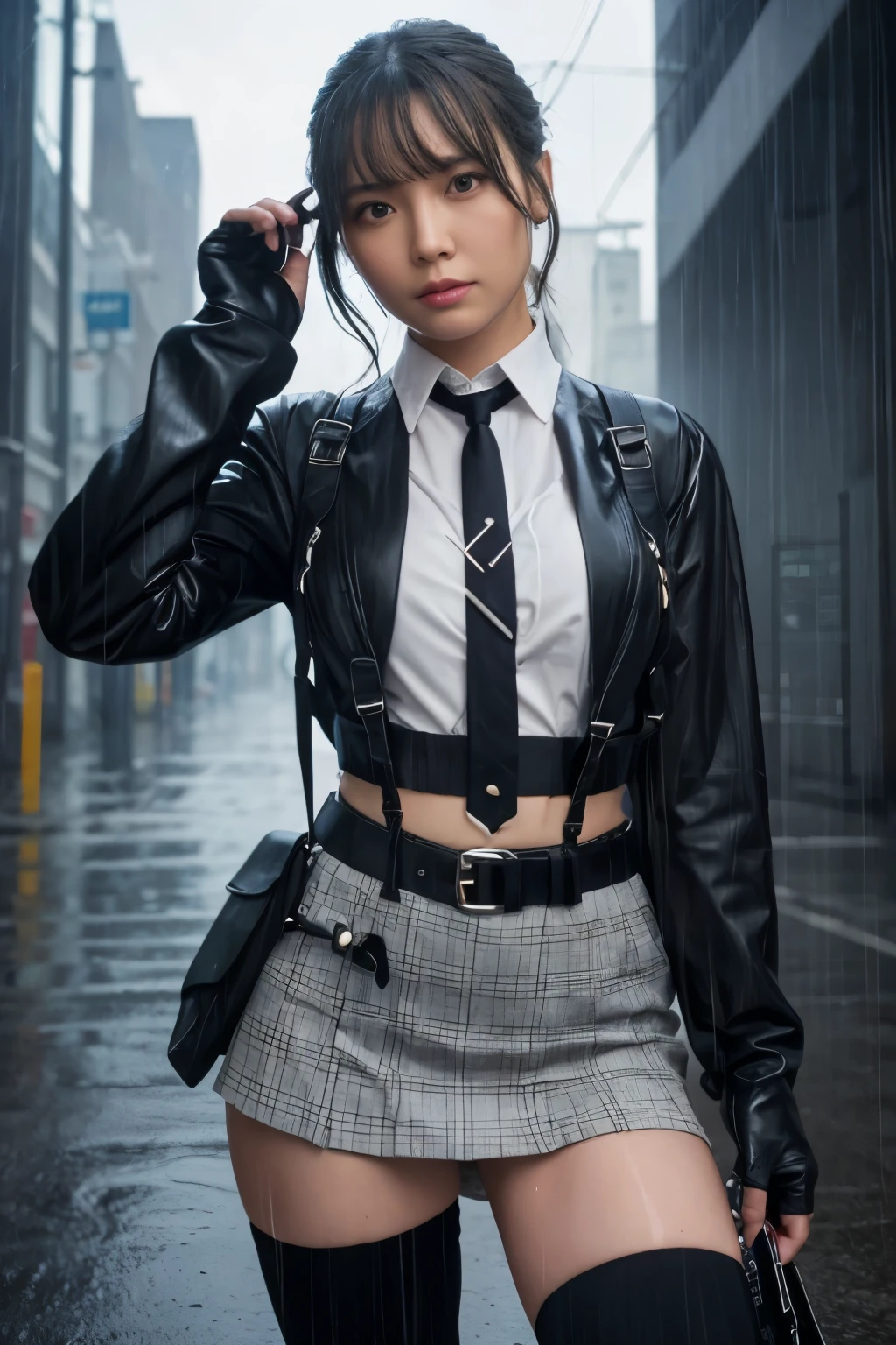 1 female, , high quality, masterpiece, Ultra-high resolution, , Cinema Lighting, , , 1 female, , high quality, masterpiece, Ultra-high resolution, , Cinema Lighting, , , And the suspenders with the cranes flying Moderate breasts Large Breasts Small face holster Lying in bed Looking up Sweat belt buzzer 脇Sweat Black Hole Gloves suit garterbelt Leg Links Belt on trousers holster Hands behind your back Anxious expression Looking up Anxious face Knee-high Knee socks Knee-highソックス garterbelt garter Garterbelt on thighs Checkered mini skirt Necktie Headband ribbon Panty shot Skirt gap Armament Handgun handcuffs Cable ties Leg holster holster Hands behind your back Anxious expression Looking up Anxious face, legs apart Armament Cable ties Leg holster holster See-through clothing heavy rain Getting wet in the rain