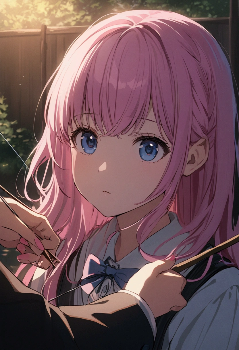 arrowhead、arrowhead、arrowhead、arrowhead、arrowhead、arrowhead、arrowhead、arrowhead、arrowhead、Bow and Arrow、hunter、Girl with pink hair、blue eyes、Twin Drill、A scene from a movie