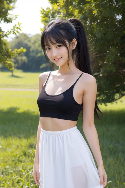 15 years old,high school girl,Black Hair,bangs,ponytail,Hair blowing in the wind,Straight hair,Being completely naked,Dark Eyes,Small face,Young Face,Clean your eyes,Small Mouth,thin,Young Face,flat chest,flat chest,flat chest,Small breasts,Small breasts,Small breasts,Flat Chest,Flat Chest,Flat Chest,Flat Chest,Realistic photos,8k,Open your mouth a little,Ultra HD,whole body,Pure girl,grassland,blue sky,whole body,,White tank top dress,summer,smile,Showing teeth,Butt