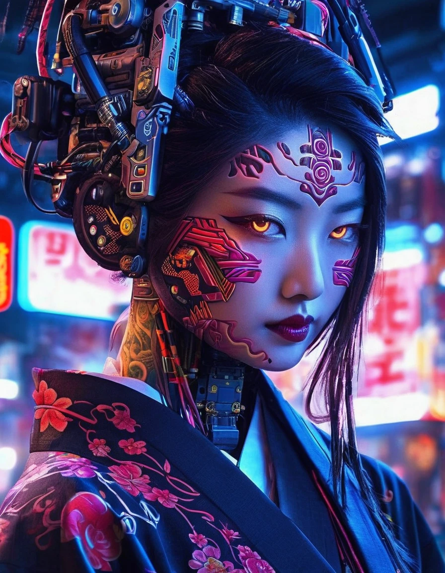 High technology, futuristic, cyborg girl, (photorealistic:1.4), long hair made of cables, robotic, lots of computer cables in the bacground, ultra high res, uhd, 8k, neon lights, japanese culture, kimono, jspanese demon

、asianbeauty、8k、4K、real、Realism、reality、Ultra HD、Asian、beautiful girl、High Quality、Highvision、Hyperdetail、Tattoos on the face、Japanese Tattoo、Japanesetattoo


、Full Body Shot、long shot.Glowing Eyes、



Thousand-Armed Kannon Bodhisattva

