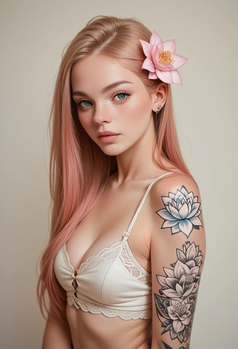 Design of a Tattoo: blacknwork style lotus flower 