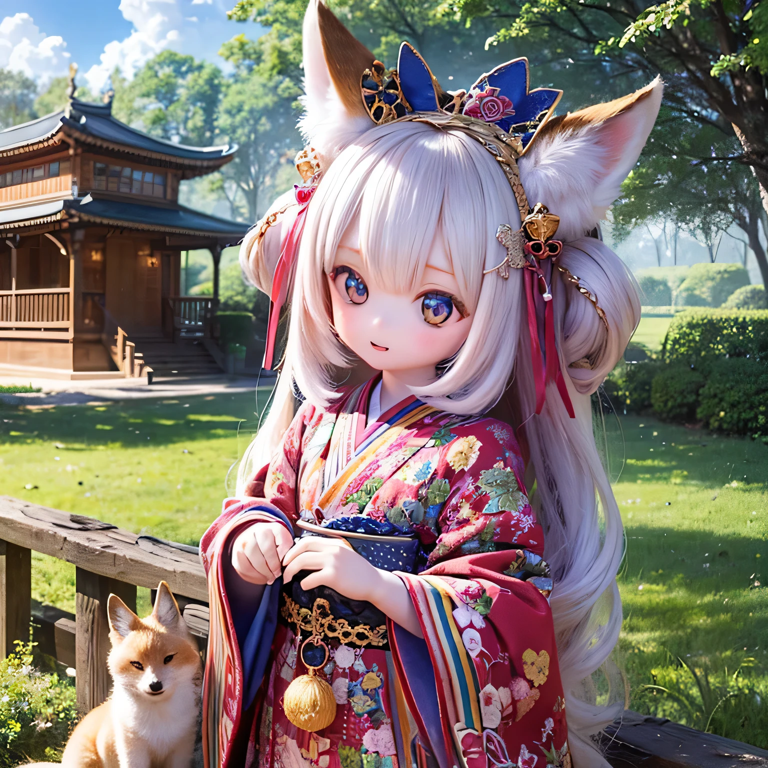 FOX Girls Chibi,Shrine maiden costume