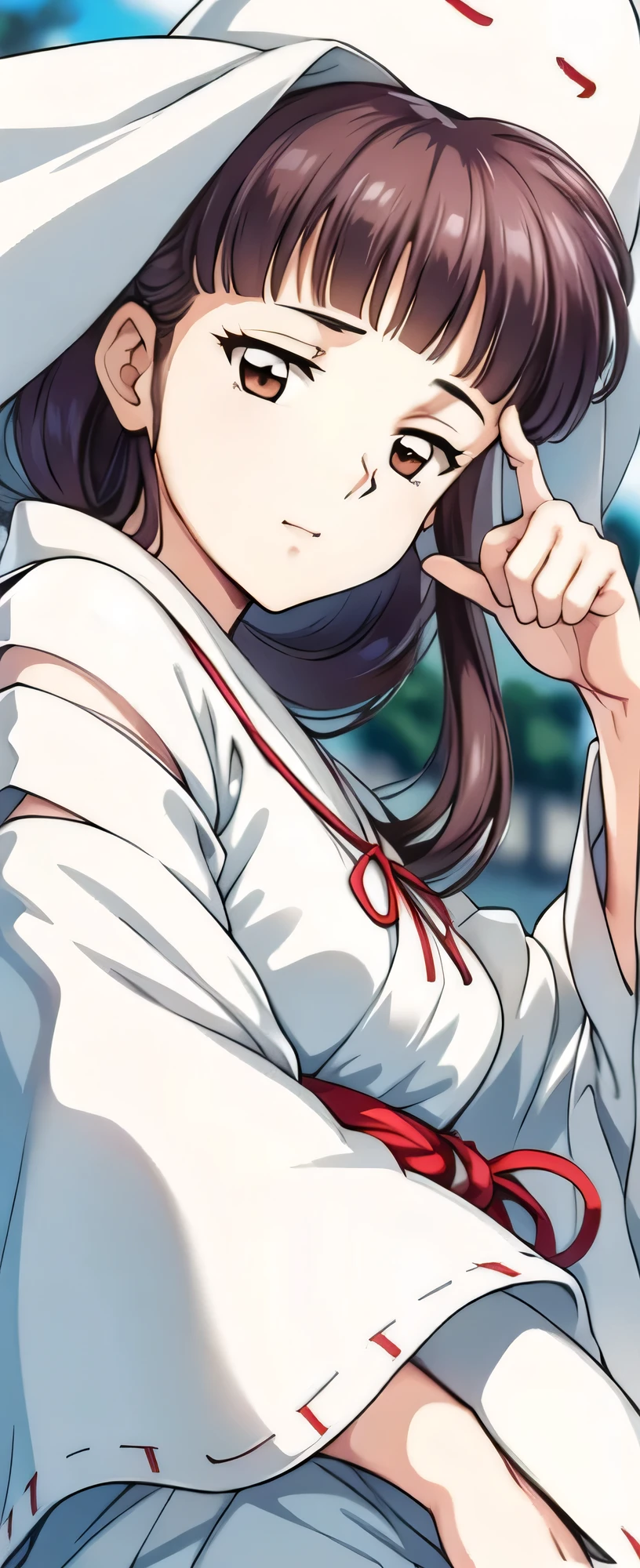 simple white background,
white kimono,white japanese clothes,wide sleeves,
(red_In addition:1.1),(red_Skirt:1.1),
hits, blunt hits, Brown eyes, by the wide,black fur,
1 girl, 20 years,young woman,beautiful Finger,beautiful long legs,beautiful body,
beautiful Nose,beautiful character design, Perfect eyes, perfect face,expressive eyes,perfect balance,
looking at the viewer,(Focus on her face),Closed mouth, (innocent_big_eyes:1.0),(light_smile:0.3),
official art,Extremely detailed CG unity 8k wallpaper, perfect lighting,showy, bright_Forehead_face_lighting,White skin,
(masterpiece:1.0),(better_quality:1.0), ultra high resolution,4k,ultra detailed,
Photography, 8k, HdR, High resolution, absurdities:1.2, Kodak photo 400, film grain, blurred background, bokeh:1.2, Lens flare, (Vibrant_Color:1.2),Photography profesional,
(beautiful,big_old:1.4), (beautiful_face:1.5),(narrow_waist),